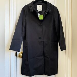 $648 Retail NWT Kate Spade NY Franny Trench Coat Size 4-Small Black NJMU4542